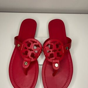 Elegant Red Leather Sandals
